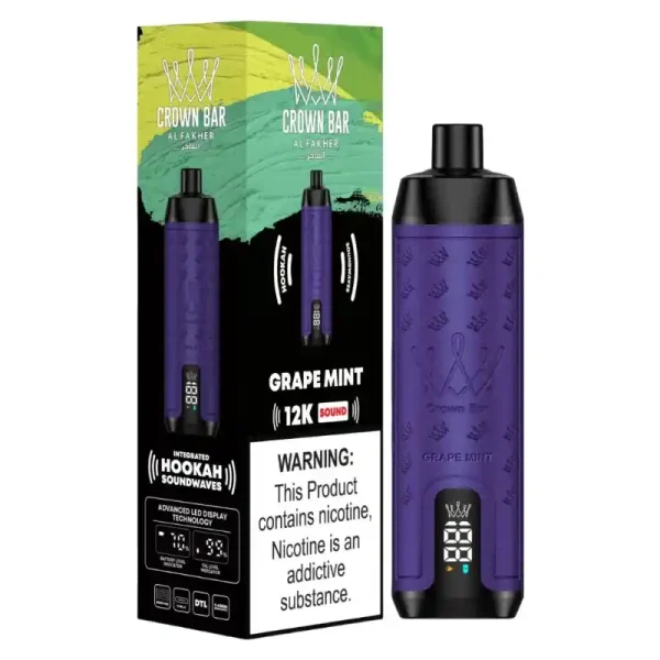 Al Fakher Crown Bar 12K (12000) Puffs 18ML E-liquid Direct-To-Lung (DTL) 750mAh Type-C Battery Disposable Vape 13 Al Fakher Crown Bar 12K (12000) Puffs 22ML E-liquid Direct-To-Lung (DTL) Leather Wrap 600mAh Type-C Battery Disposable Vape