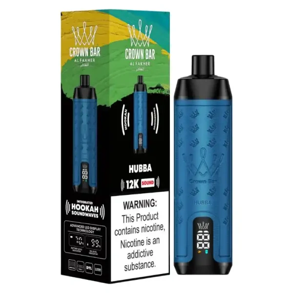 Al Fakher Crown Bar 12K (12000) Puffs 18ML E-liquid Direct-To-Lung (DTL) 750mAh Type-C Battery Disposable Vape 12 Al Fakher Crown Bar 12K (12000) Puffs 22ML E-liquid Direct-To-Lung (DTL) Leather Wrap 600mAh Type-C Battery Disposable Vape