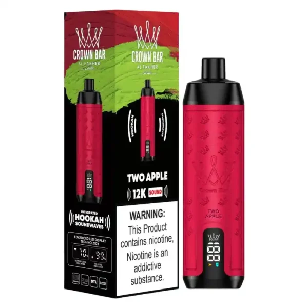 Al Fakher Crown Bar 12K (12000) Puffs 18ML E-liquid Direct-To-Lung (DTL) 750mAh Type-C Battery Disposable Vape 2 Al Fakher Crown Bar 12K (12000) Puffs 22ML E-liquid Direct-To-Lung (DTL) Leather Wrap 600mAh Type-C Battery Disposable Vape