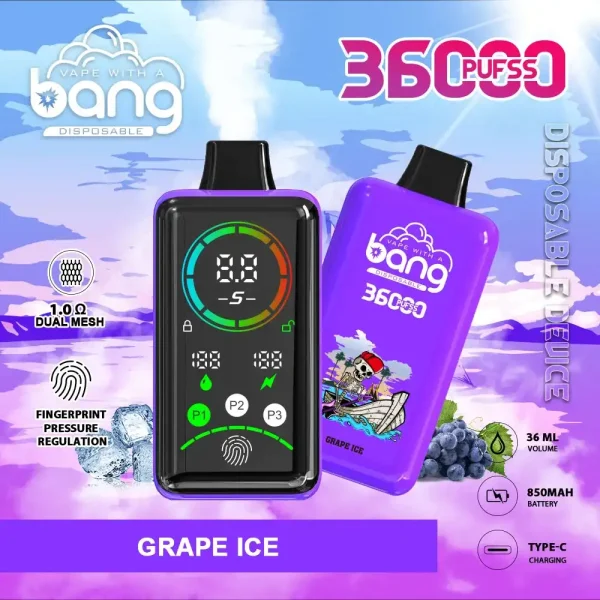 Bang 36K (36000) Puffs Advanced Fingerprint Full Screen 0% 2% 3% 5% Nicotine 36mL E-liquid Smart Full-Screen Display Disposable Vape 1 Bang 36K(36000) Puffs Advanced Fingerprint Full Screen 0% 2% 3% 5% Nicotine 36mL E-liquid Smart Full-Screen Display Disposable Vape