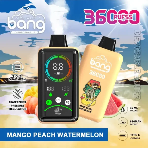 Bang 36K (36000) Puffs Advanced Fingerprint Full Screen 0% 2% 3% 5% Nicotine 36mL E-liquid Smart Full-Screen Display Disposable Vape 8 Bang 36K(36000) Puffs Advanced Fingerprint Full Screen 0% 2% 3% 5% Nicotine 36mL E-liquid Smart Full-Screen Display Disposable Vape