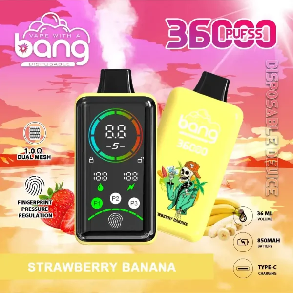 Bang 36K (36000) Puffs Advanced Fingerprint Full Screen 0% 2% 3% 5% Nicotine 36mL E-liquid Smart Full-Screen Display Disposable Vape 7 Bang 36K(36000) Puffs Advanced Fingerprint Full Screen 0% 2% 3% 5% Nicotine 36mL E-liquid Smart Full-Screen Display Disposable Vape