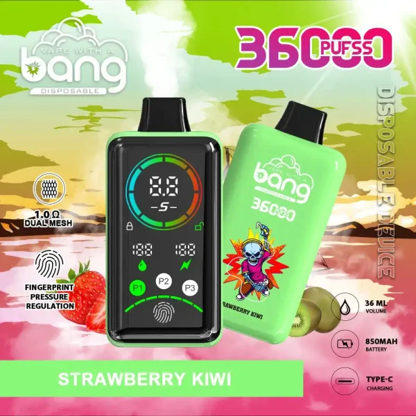 Bang 36K (36000) Puffs Advanced Fingerprint Full Screen 0% 2% 3% 5% Nicotine 36mL E-liquid Smart Full-Screen Display Disposable Vape 6 Bang 36K(36000) Puffs Advanced Fingerprint Full Screen 0% 2% 3% 5% Nicotine 36mL E-liquid Smart Full-Screen Display Disposable Vape