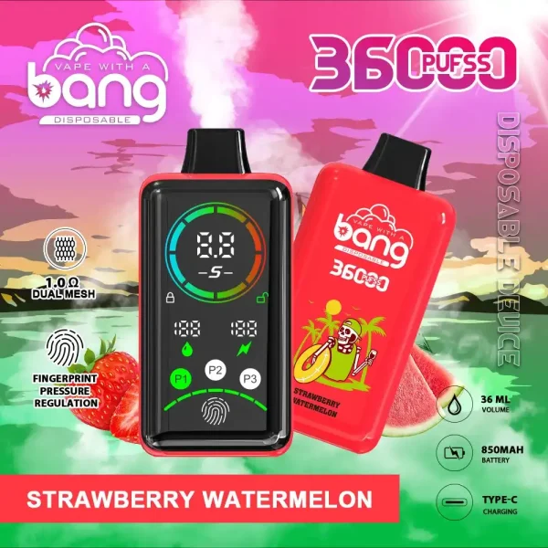 Bang 36K (36000) Puffs Advanced Fingerprint Full Screen 0% 2% 3% 5% Nicotine 36mL E-liquid Smart Full-Screen Display Disposable Vape 4 Bang 36K(36000) Puffs Advanced Fingerprint Full Screen 0% 2% 3% 5% Nicotine 36mL E-liquid Smart Full-Screen Display Disposable Vape
