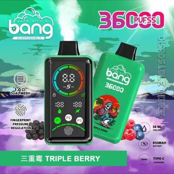 Bang 36K (36000) Puffs Advanced Fingerprint Full Screen 0% 2% 3% 5% Nicotine 36mL E-liquid Smart Full-Screen Display Disposable Vape 3 Bang 36K(36000) Puffs Advanced Fingerprint Full Screen 0% 2% 3% 5% Nicotine 36mL E-liquid Smart Full-Screen Display Disposable Vape