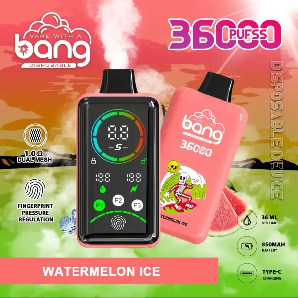 Bang 36K (36000) Puffs Advanced Fingerprint Full Screen 0% 2% 3% 5% Nicotine 36mL E-liquid Smart Full-Screen Display Disposable Vape 2 Bang 36K(36000) Puffs Advanced Fingerprint Full Screen 0% 2% 3% 5% Nicotine 36mL E-liquid Smart Full-Screen Display Disposable Vape