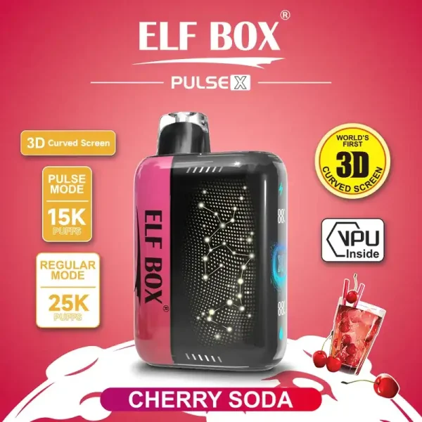 ELF Box Pulse X 25k (25000) Puffs 3D Curved Screen 18ml E-liquid Beautiful Disposable Vape 10 ELF BOX PULSE X 25k (25000) Puffs 3D Curved Screen 18ml E-liquid Beautiful Disposable Vape