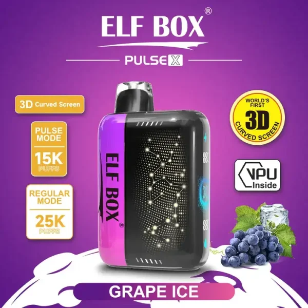 ELF Box Pulse X 25k (25000) Puffs 3D Curved Screen 18ml E-liquid Beautiful Disposable Vape 9 ELF BOX PULSE X 25k (25000) Puffs 3D Curved Screen 18ml E-liquid Beautiful Disposable Vape