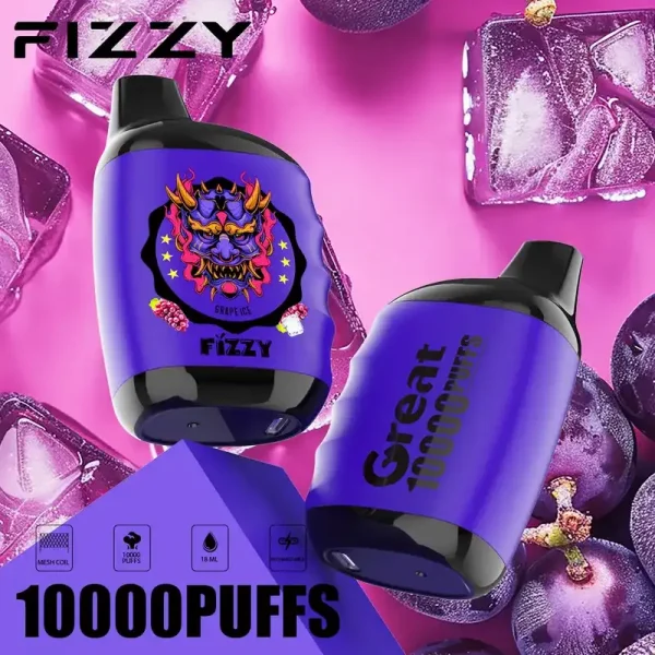 Fizzy Great 10K (10000) Puffs 18ML E-liquid Mesh Coil 650 mAh Battery 2% 5% Nicotine 10flavors Disposable Vape 32 Fizzy Great 10K (10000) Puffs 18ML E-liquid Mesh Coil 650 mAh Battery 2% 5% Nicotine 10flavors Disposable Vape