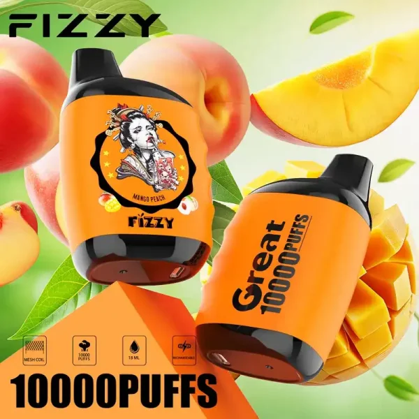 Fizzy Great 10K (10000) Puffs 18ML E-liquid Mesh Coil 650 mAh Battery 2% 5% Nicotine 10flavors Disposable Vape 30 Fizzy Great 10K (10000) Puffs 18ML E-liquid Mesh Coil 650 mAh Battery 2% 5% Nicotine 10flavors Disposable Vape