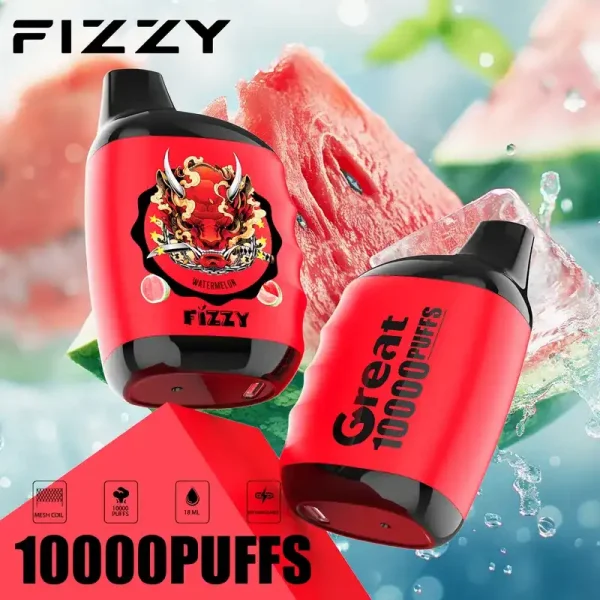 Fizzy Great 10K (10000) Puffs 18ML E-liquid Mesh Coil 650 mAh Battery 2% 5% Nicotine 10flavors Disposable Vape 25 Fizzy Great 10K (10000) Puffs 18ML E-liquid Mesh Coil 650 mAh Battery 2% 5% Nicotine 10flavors Disposable Vape