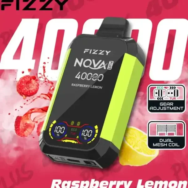Fizzy Nova Plus 40K 40000 Puffs Raspberry Lemon – Premium Arctic Fruit Disposable Vape 2 Fizzy-Nova-Plus-40K-40000-Puffs-Disposable-Vape