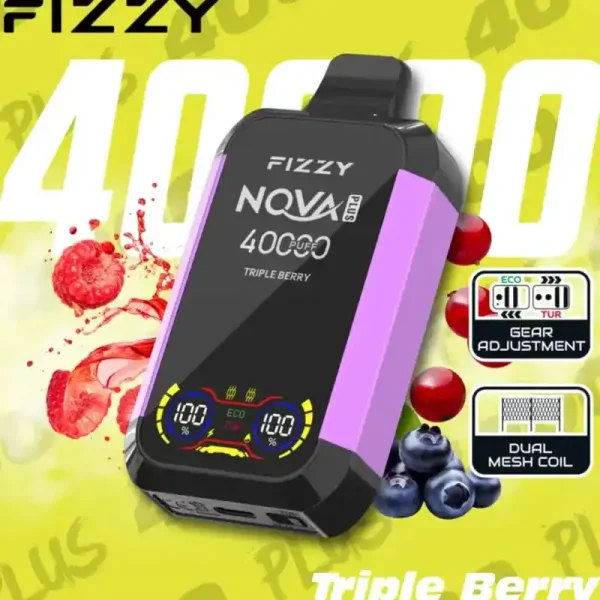Fizzy Nova Plus 40K (40000) Puffs Triple Berry – Premium Arctic Fruit Disposable Vape 1 Fizzy-Nova-Plus-40K-40000-Puffs-Disposable-Vape