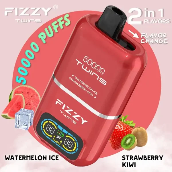 Fizzy Twins 50K (50000) Puffs Dual Flavors 50ML E-liquid Mesh Coil 850 mAh Battery 2% 5% Nicotine LCD Screen Disposable Vape 2 Fizzy Twins 50K (50000) Puffs Dual Flavors 50ML E-liquid Mesh Coil 850 mAh Battery 2% 5% Nicotine LCD Screen Disposable Vape – A New Era in Vaping Innovation