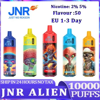 Home 35 JNR Alien 10K (10000) Puffs 2% 5% Nicotine 20ML E-liquid 850mAh Rechargeable Battery LED (RGB) Lights Disposable Vape
