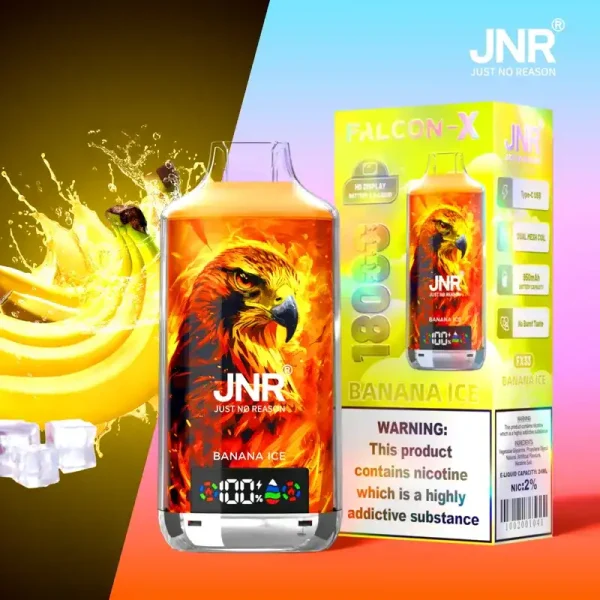 JNR Falcon X 18K (18000) Puffs LED Display 2% Nicotine 24ml E-liquid Disposable Vape 2 JNR Falcon X 18K (18000) Puffs LED Display 2% Nicotine 24ml E-liquid Disposable Vape