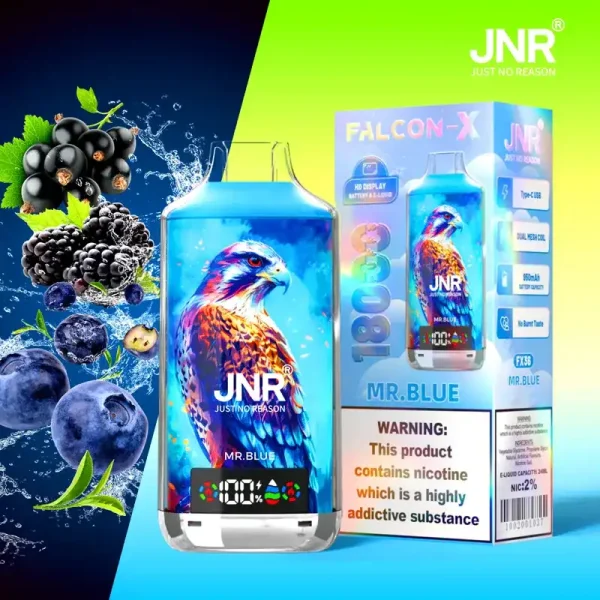 JNR Falcon X 18K (18000) Puffs LED Display 2% Nicotine 24ml E-liquid Disposable Vape 18 JNR Falcon X 18K (18000) Puffs LED Display 2% Nicotine 24ml E-liquid Disposable Vape