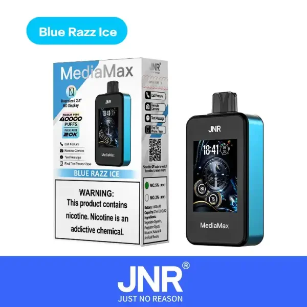 JNR Media Max 40K (40000) Puffs 2.4-Inch Large Screen And Phone Function 5% Nicotine 21mL E-liquid Disposable Vape 3 JNR Media Max 40K (40000) Puffs 2.4-Inch Large Screen And Phone Function 5% Nicotine 21mL E-liquid Disposable Vape
