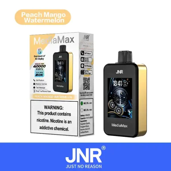 JNR Media Max 40K (40000) Puffs 2.4-Inch Large Screen And Phone Function 5% Nicotine 21mL E-liquid Disposable Vape 7 JNR Media Max 40K (40000) Puffs 2.4-Inch Large Screen And Phone Function 5% Nicotine 21mL E-liquid Disposable Vape