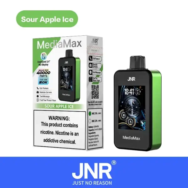 JNR Media Max 40K (40000) Puffs 2.4-Inch Large Screen And Phone Function 5% Nicotine 21mL E-liquid Disposable Vape 8 JNR Media Max 40K (40000) Puffs 2.4-Inch Large Screen And Phone Function 5% Nicotine 21mL E-liquid Disposable Vape
