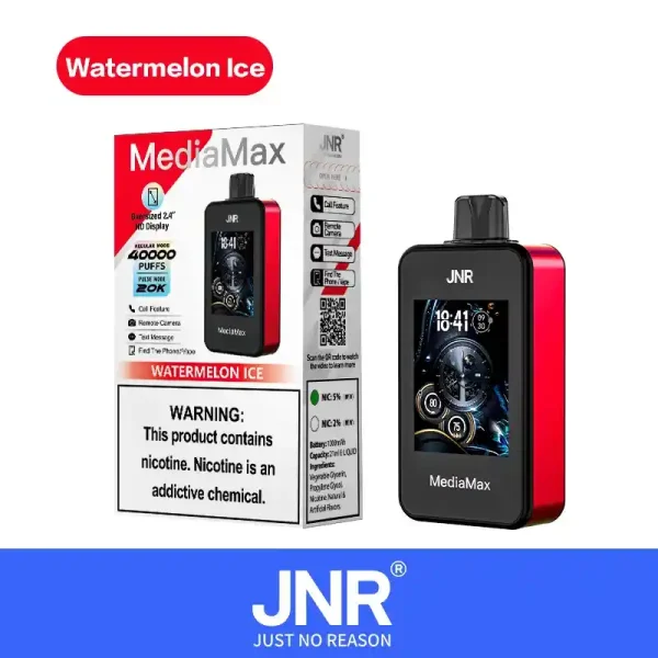 JNR Media Max 40K (40000) Puffs 2.4-Inch Large Screen And Phone Function 5% Nicotine 21mL E-liquid Disposable Vape 11 JNR Media Max 40K (40000) Puffs 2.4-Inch Large Screen And Phone Function 5% Nicotine 21mL E-liquid Disposable Vape