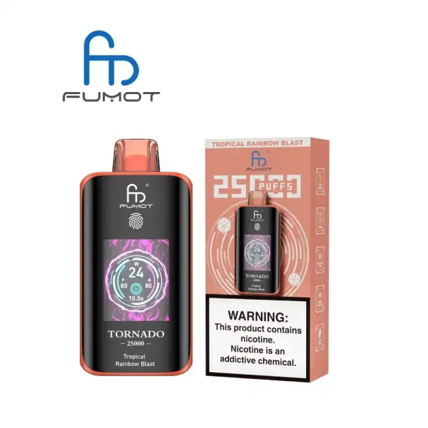 RandM Fumot Tornado 25K (25000) Puffs 3D Curved Screen 2% 5% Nicotine 700mAh Rechargeable Battery Touch Switch Disposable Vape 23 RandM Fumot Tornado 25K (25000) Puffs 3D Curved Screen 2% 5% Nicotine 700mAh Rechargeable Battery  Touch Switch Disposable Vape