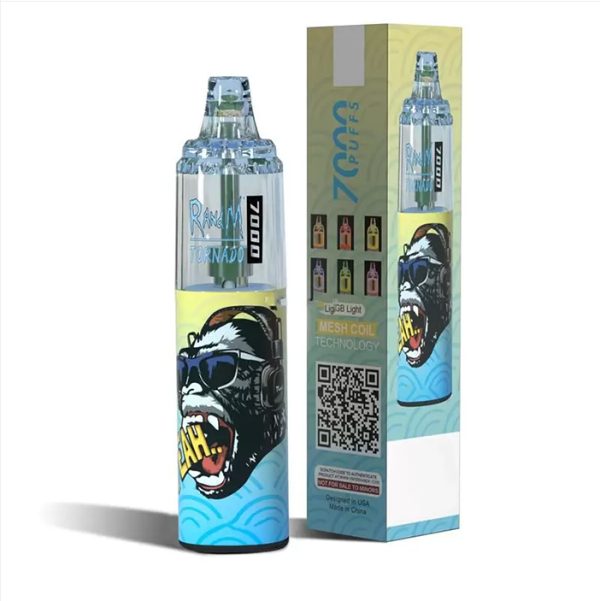 RandM Tornado 7K (7000) Puffs 14ml E-liquid 850mAh Battery 2% 5% Nicotine Rechargeable (type-C) Disposable Vape 28 RandM Tornado 7K (7000) Puffs 14ml E-liquid 850mAh Battery 2% 5% Nicotine Rechargeable (type-C) Disposable Vape