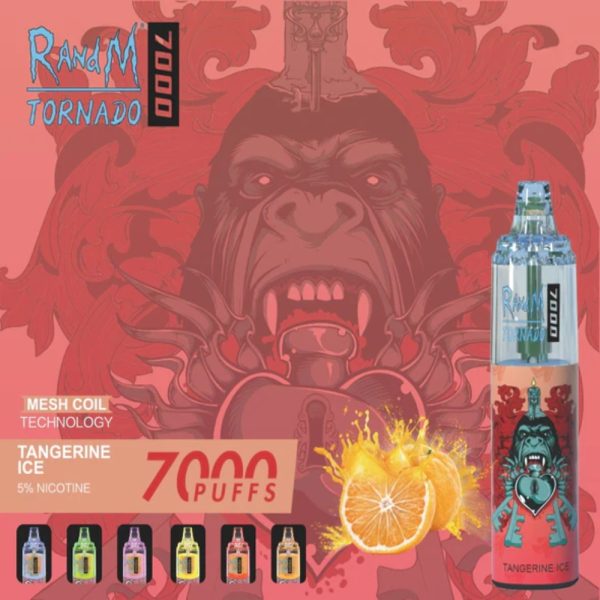 RandM Tornado 7K (7000) Puffs 14ml E-liquid 850mAh Battery 2% 5% Nicotine Rechargeable (type-C) Disposable Vape 26 RandM Tornado 7K (7000) Puffs 14ml E-liquid 850mAh Battery 2% 5% Nicotine Rechargeable (type-C) Disposable Vape