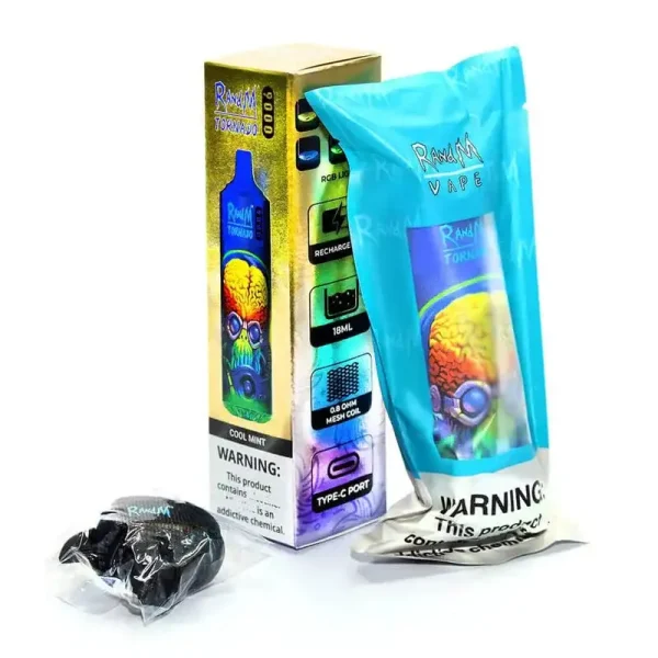 RandM Tornado 9K (9000) Puffs 850mAh Battery 18ml E-juice 2% 5% Nicotine RGB Light Disposable Vape 11 RandM Tornado 9K (9000) Puffs 850mAh Battery 18ml E-juice 2% 5% Nicotine RGB Light Disposable Vape