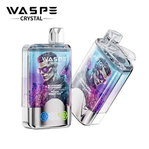 WASPE Crystal Double Flavors 40K (40000) Puffs 32mL E-liquid 0% 2% 5% Nicotine Smart LED Display Type-C Charging Disposable Vape 4 WASPE Crystal Double Flavors 40K (40000) Puffs 32mL E-liquid 0% 2% 5% Nicotine Smart LED Display Type-C Charging Disposable Vape