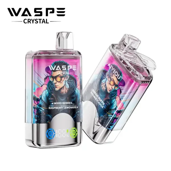 WASPE Crystal Double Flavors 40K (40000) Puffs 32mL E-liquid 0% 2% 5% Nicotine Smart LED Display Type-C Charging Disposable Vape 6 WASPE Crystal Double Flavors 40K (40000) Puffs 32mL E-liquid 0% 2% 5% Nicotine Smart LED Display Type-C Charging Disposable Vape