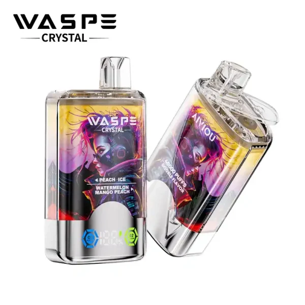 WASPE Crystal Double Flavors 40K (40000) Puffs 32mL E-liquid 0% 2% 5% Nicotine Smart LED Display Type-C Charging Disposable Vape 7 WASPE Crystal Double Flavors 40K (40000) Puffs 32mL E-liquid 0% 2% 5% Nicotine Smart LED Display Type-C Charging Disposable Vape