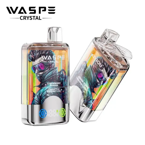 WASPE Crystal Double Flavors 40K (40000) Puffs 32mL E-liquid 0% 2% 5% Nicotine Smart LED Display Type-C Charging Disposable Vape 9 WASPE Crystal Double Flavors 40K (40000) Puffs 32mL E-liquid 0% 2% 5% Nicotine Smart LED Display Type-C Charging Disposable Vape