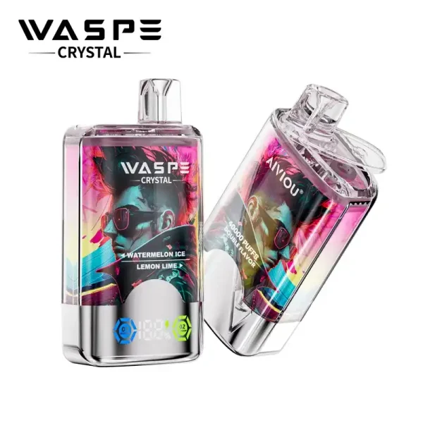 WASPE Crystal Double Flavors 40K (40000) Puffs 32mL E-liquid 0% 2% 5% Nicotine Smart LED Display Type-C Charging Disposable Vape 13 WASPE Crystal Double Flavors 40K (40000) Puffs 32mL E-liquid 0% 2% 5% Nicotine Smart LED Display Type-C Charging Disposable Vape