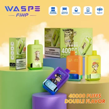 Home 17 WASPE FIHP Double Flavor 40K (40000) Puffs Smart LED Display 2% 5% Nicotine 36mL E-liquid 850mAh Rechargeable Battery Disposable Vape