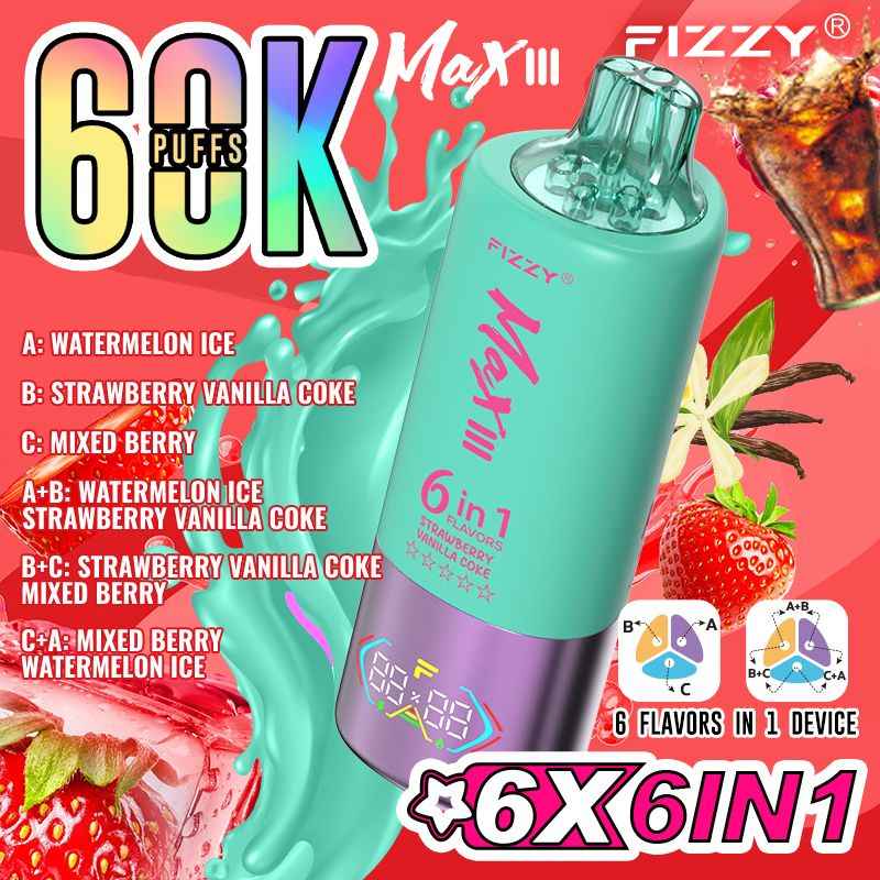 vapes88.com FIZZY Max III 60000 Puffs 6-in-1 Disposable: The Ultimate Vaping Revolution